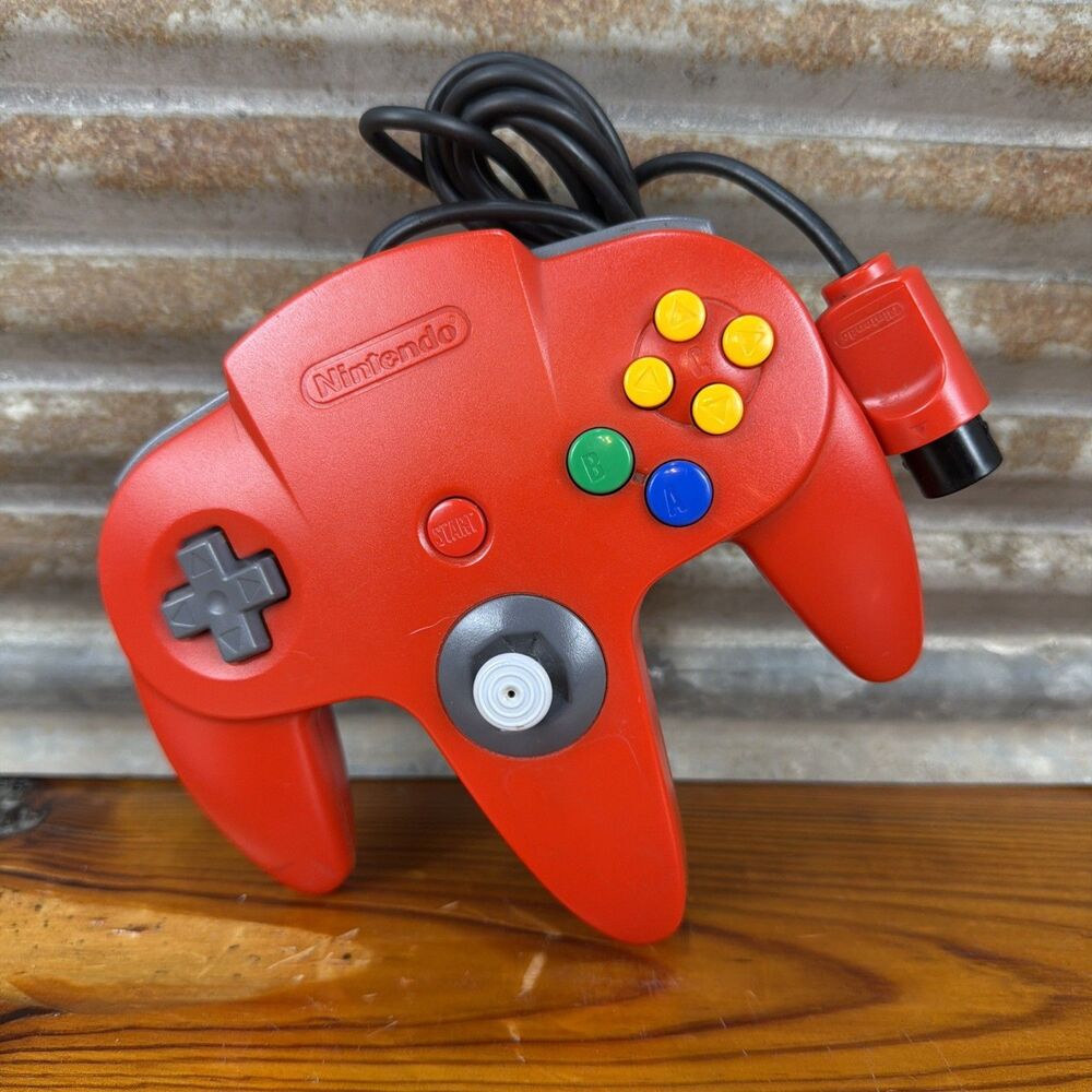 Nintendo 64 OEM Controller (Red) Cleaned | Tested With Memory/Controller Pack